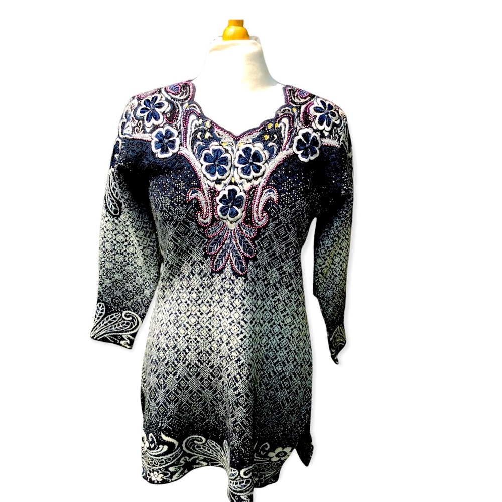 Oster Embroidered Floral Sweater dress
